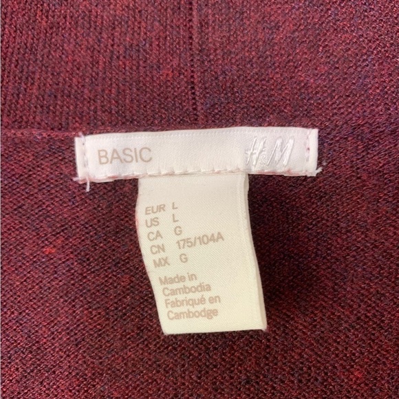 H&M Purple Wrap Front Convertible Wool Blend Sweater Cardigan Size L - Picture 6 of 7